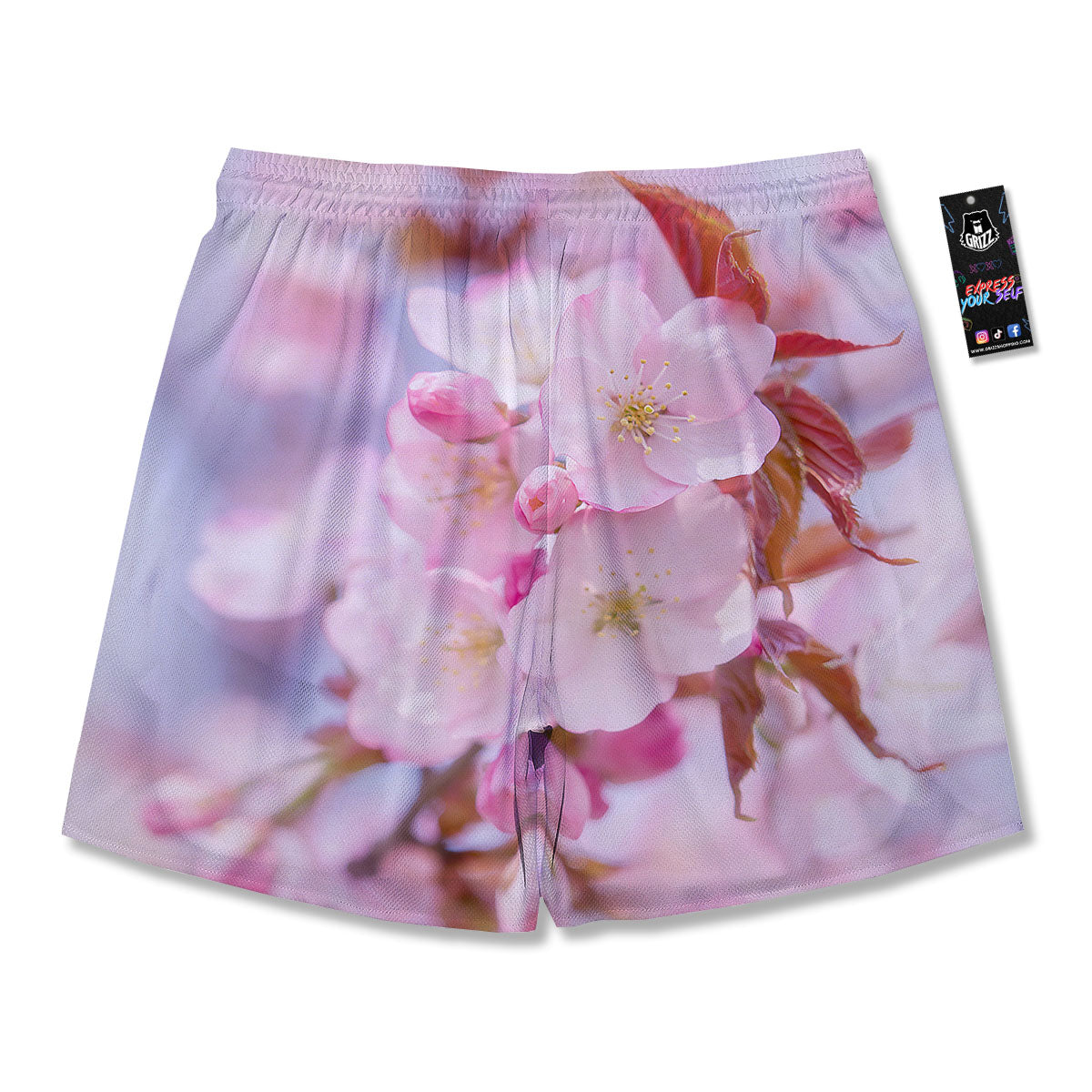 Cherry Blossom Sakura Flower Print Men's Running Shorts-grizzshop