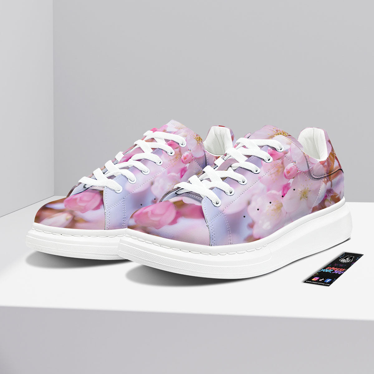 Cherry Blossom Sakura Flower Print Platform Shoes-grizzshop