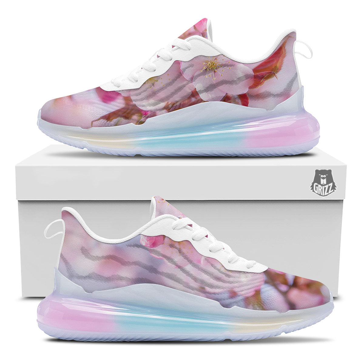 Cherry Blossom Sakura Flower Print Running Sneakers-grizzshop