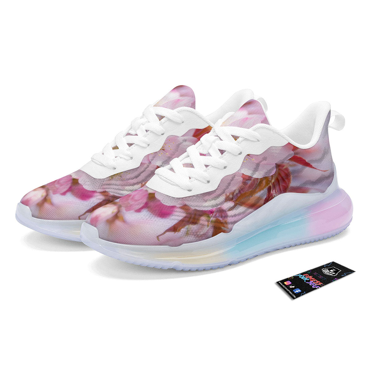 Cherry Blossom Sakura Flower Print Running Sneakers-grizzshop