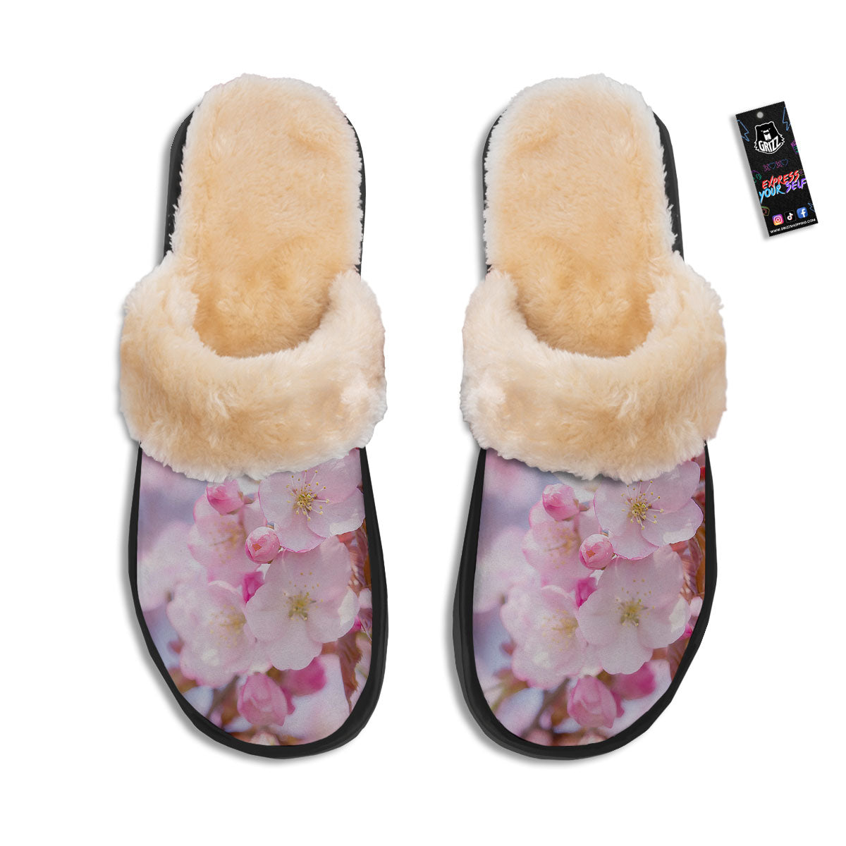 Cherry Blossom Sakura Flower Print Slippers-grizzshop