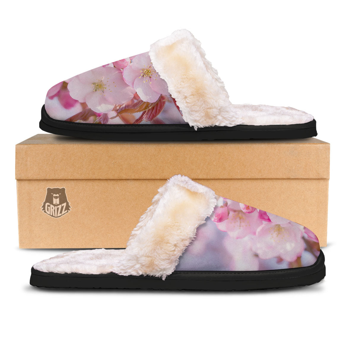 Cherry Blossom Sakura Flower Print Slippers-grizzshop