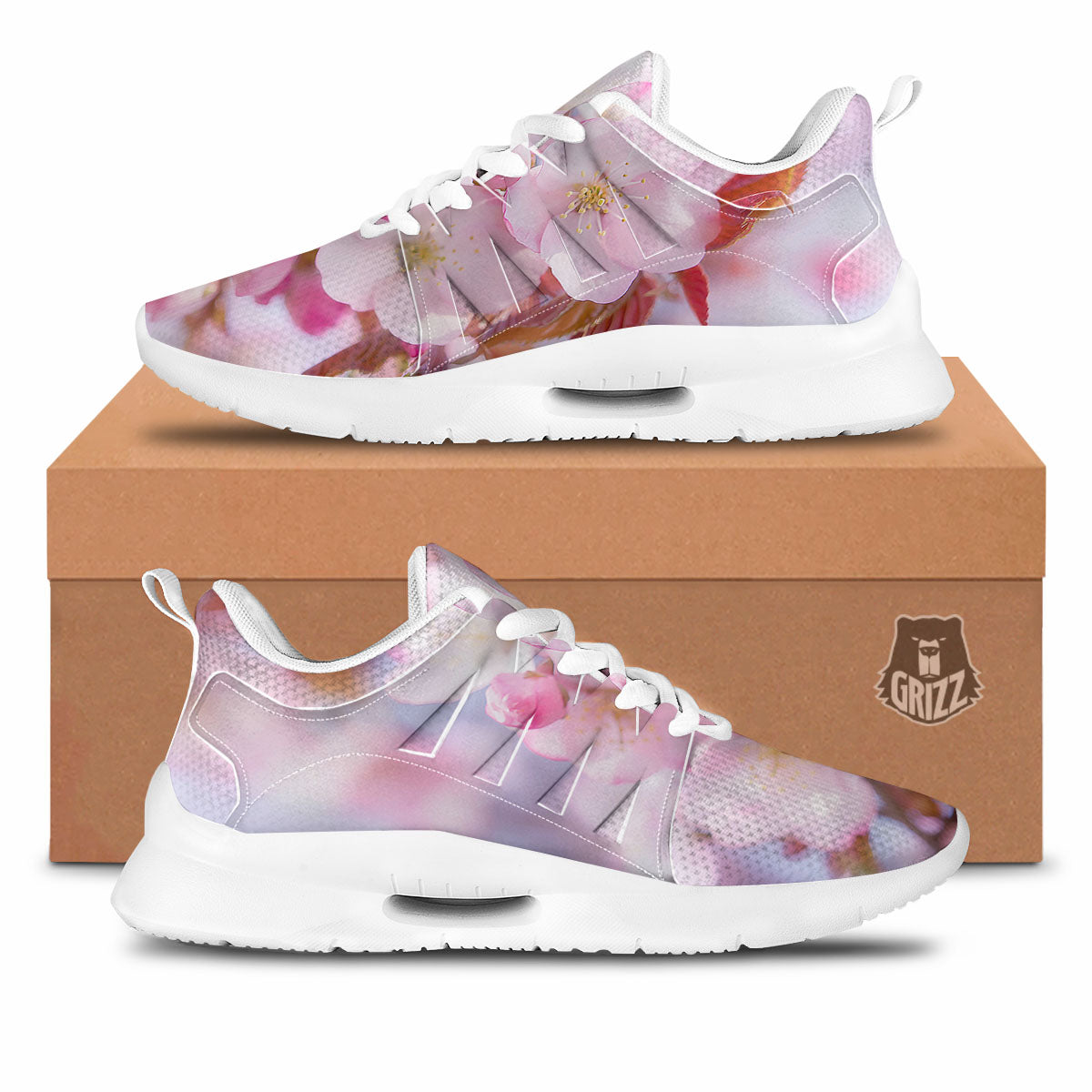 Cherry Blossom Sakura Flower Print Tennis Shoes-grizzshop