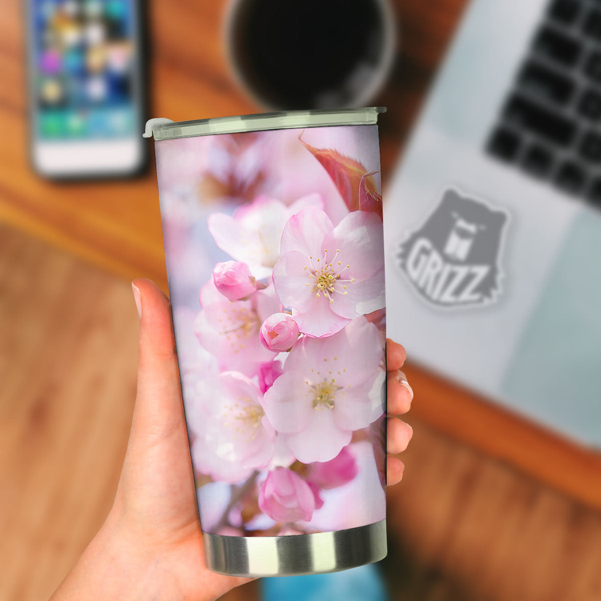 Cherry Blossom Sakura Flower Print Tumbler-grizzshop