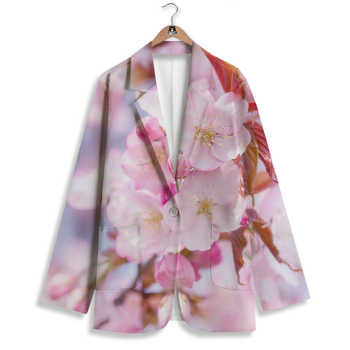 Cherry Blossom Sakura Flower Print Women's Blazer-grizzshop