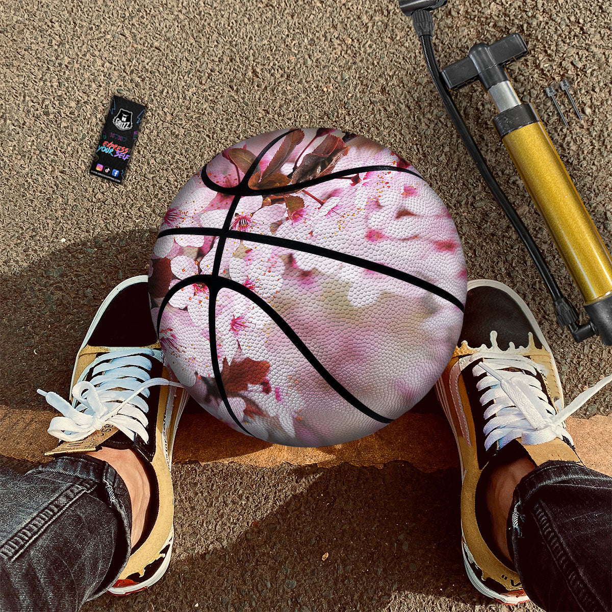 Cherry Blossom Sakura Print Basketball-grizzshop