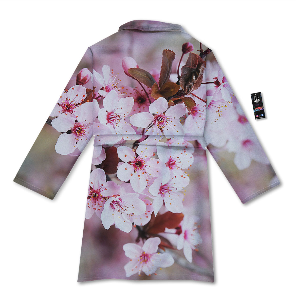 Cherry Blossom Sakura Print Bathrobe-grizzshop