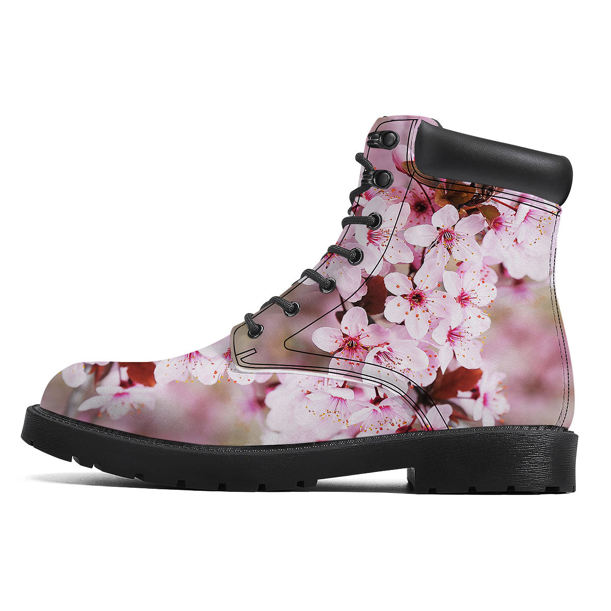 Cherry Blossom Sakura Print Boots-grizzshop