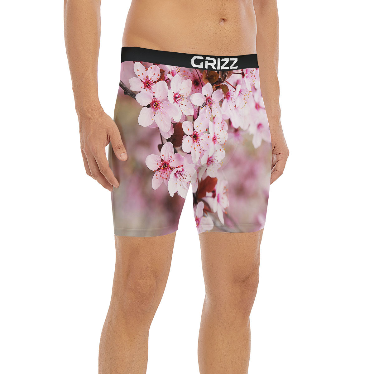 Cherry Blossom Sakura Print Boxer Briefs-grizzshop