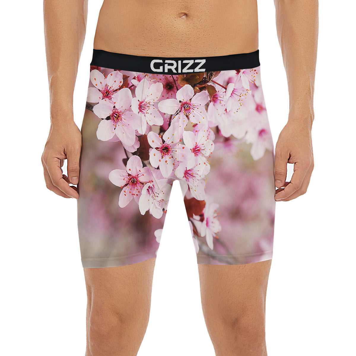 Cherry Blossom Sakura Print Boxer Briefs-grizzshop
