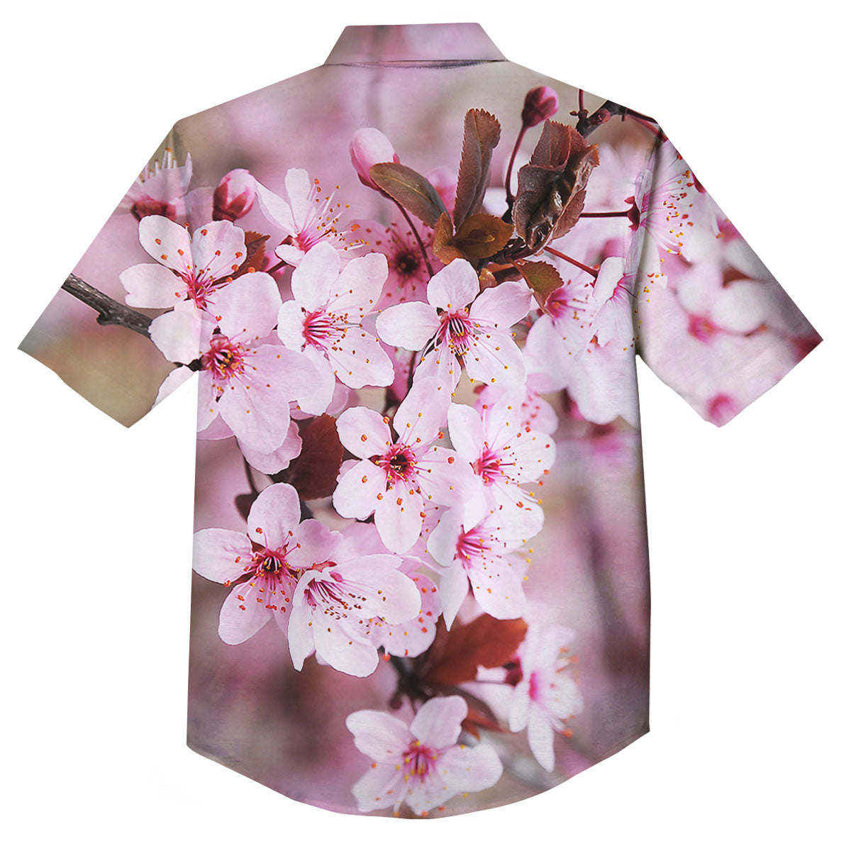 Cherry Blossom Sakura Print Button Up Shirt-grizzshop