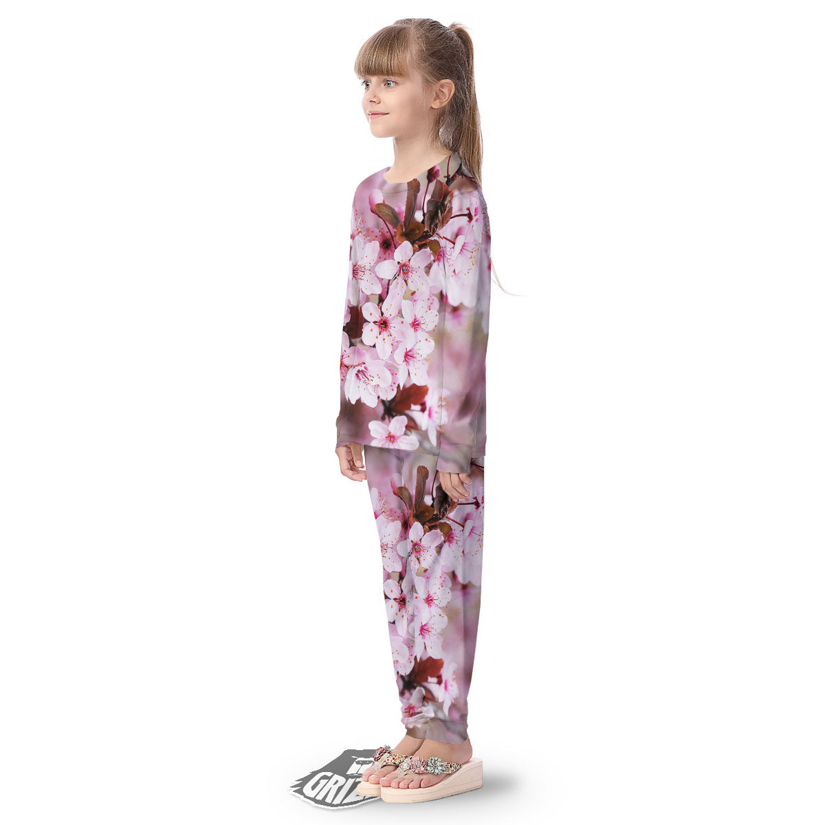 Cherry Blossom Sakura Print Kid's Pajamas-grizzshop