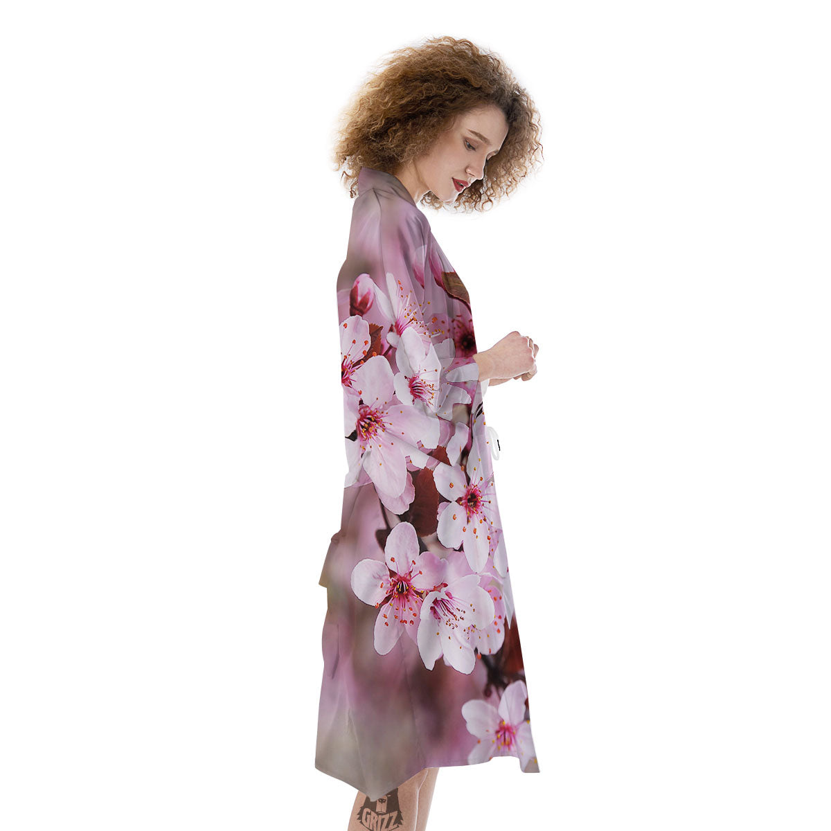 Cherry Blossom Sakura Print Kimono-grizzshop
