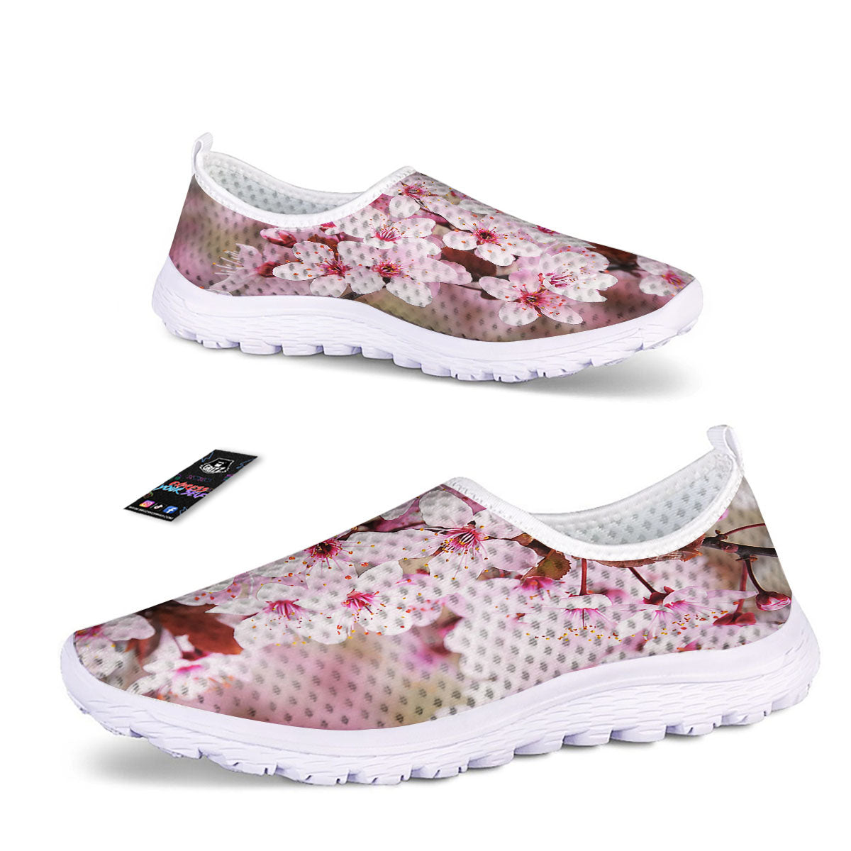 Cherry Blossom Sakura Print Nurse Shoes-grizzshop