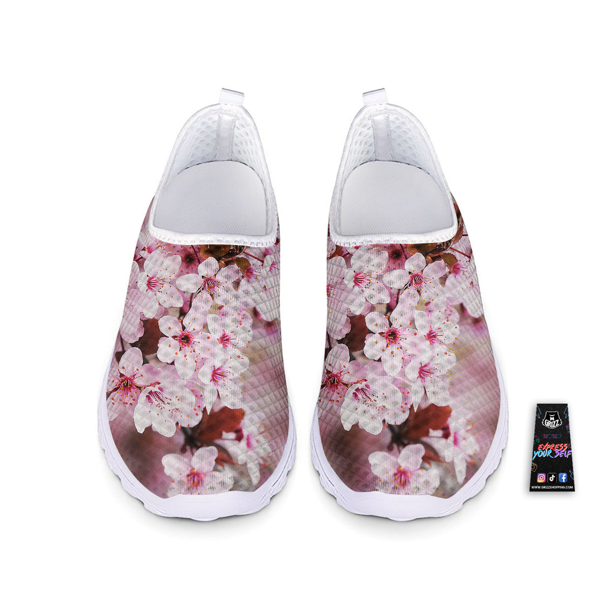 Cherry Blossom Sakura Print Nurse Shoes-grizzshop