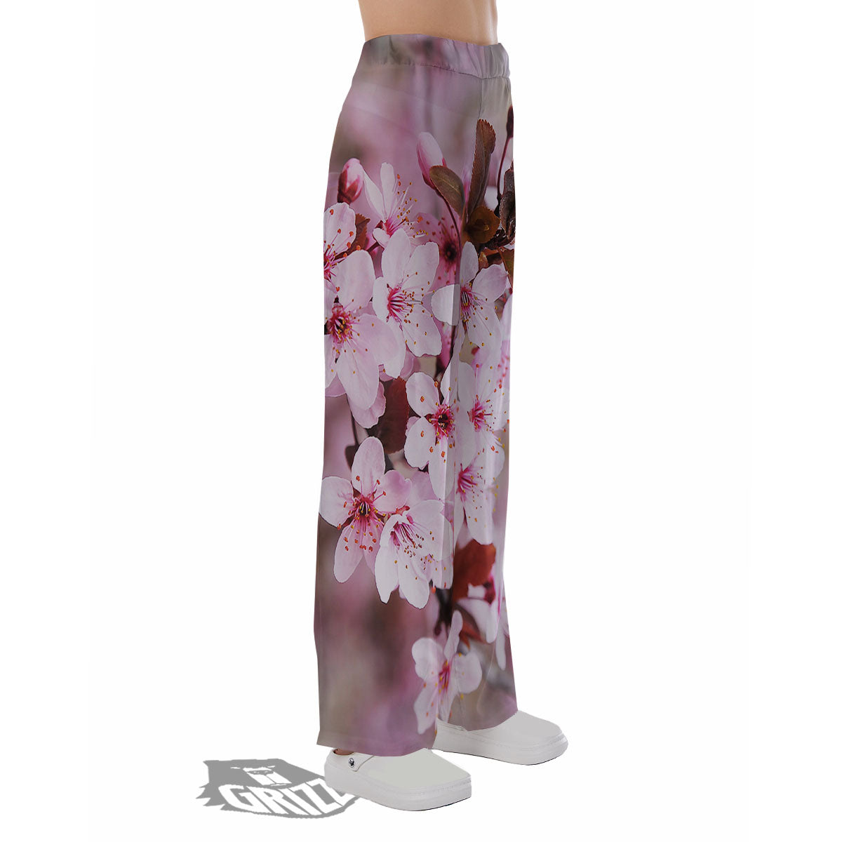 Cherry Blossom Sakura Print Pajama Pants-grizzshop