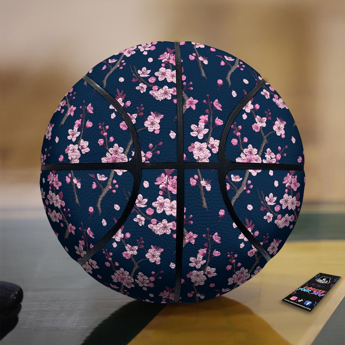 Cherry Blossom Sakura Print Pattern Basketball-grizzshop