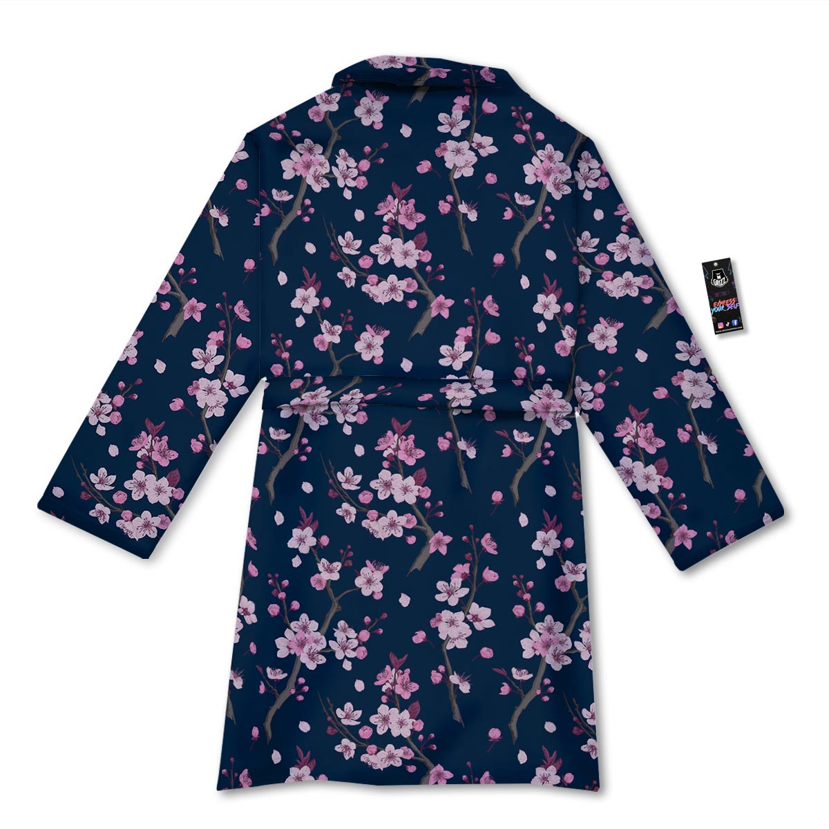 Cherry Blossom Sakura Print Pattern Bathrobe-grizzshop
