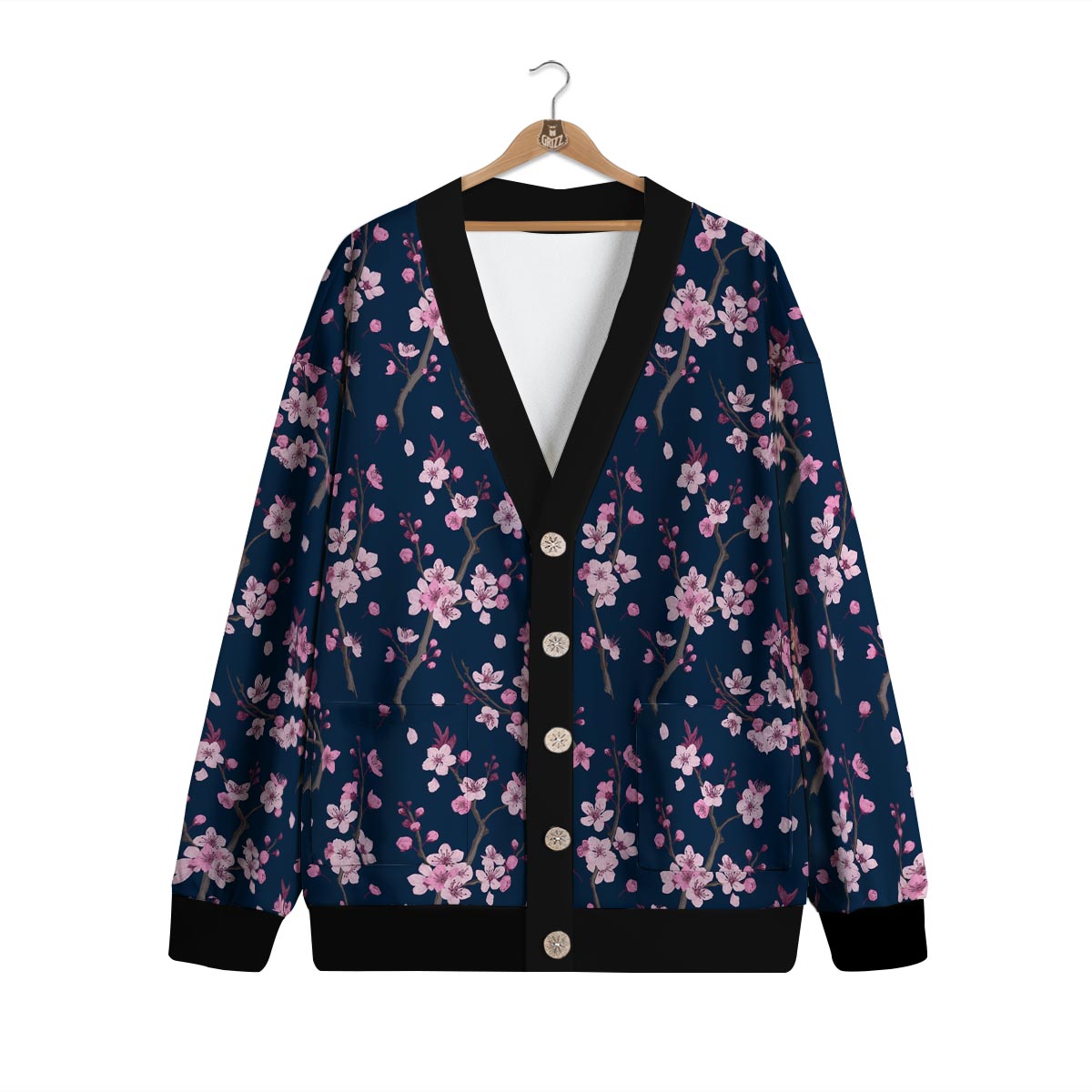 Cherry Blossom Sakura Print Pattern Cardigan-grizzshop