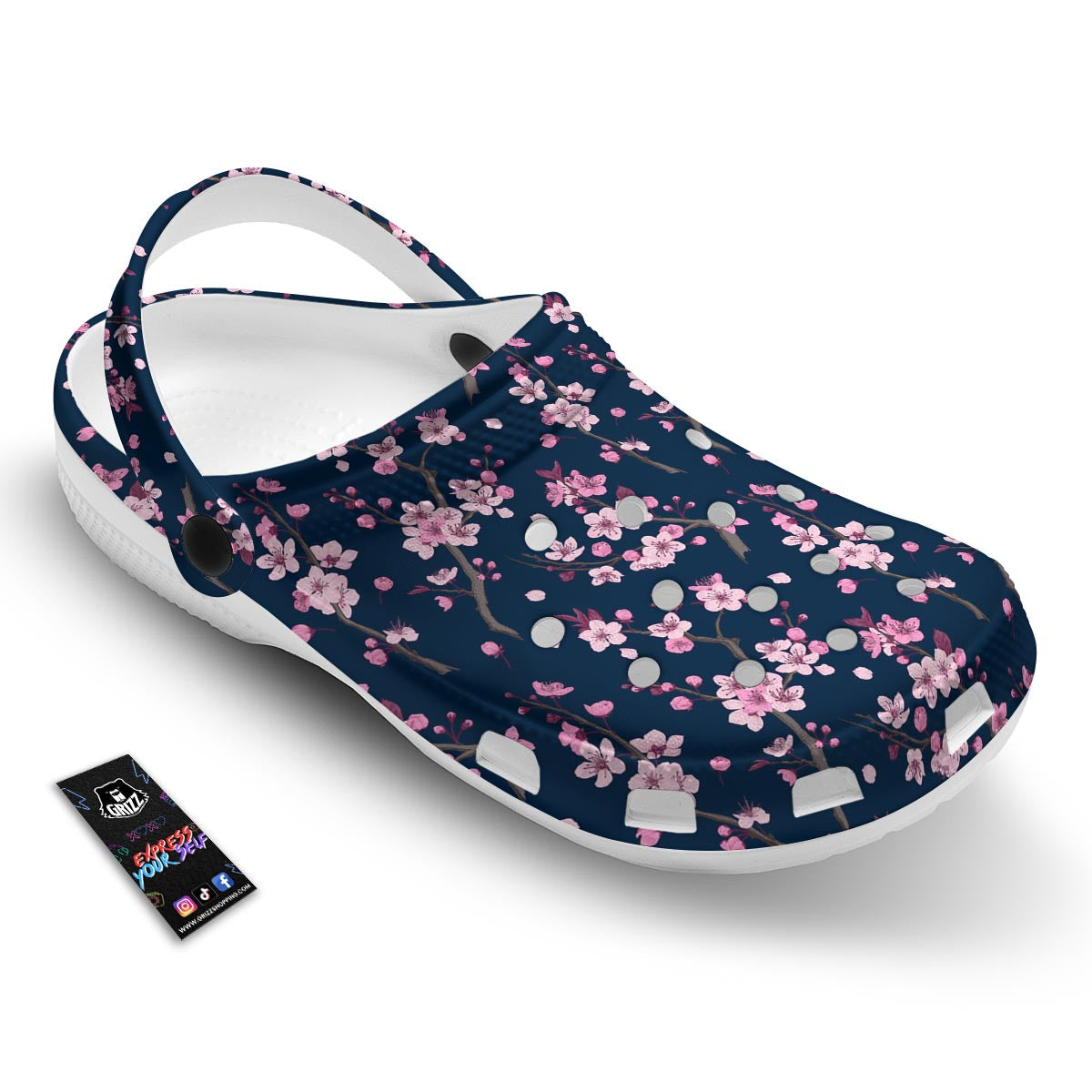 Cherry Blossom Sakura Print Pattern Clog-grizzshop