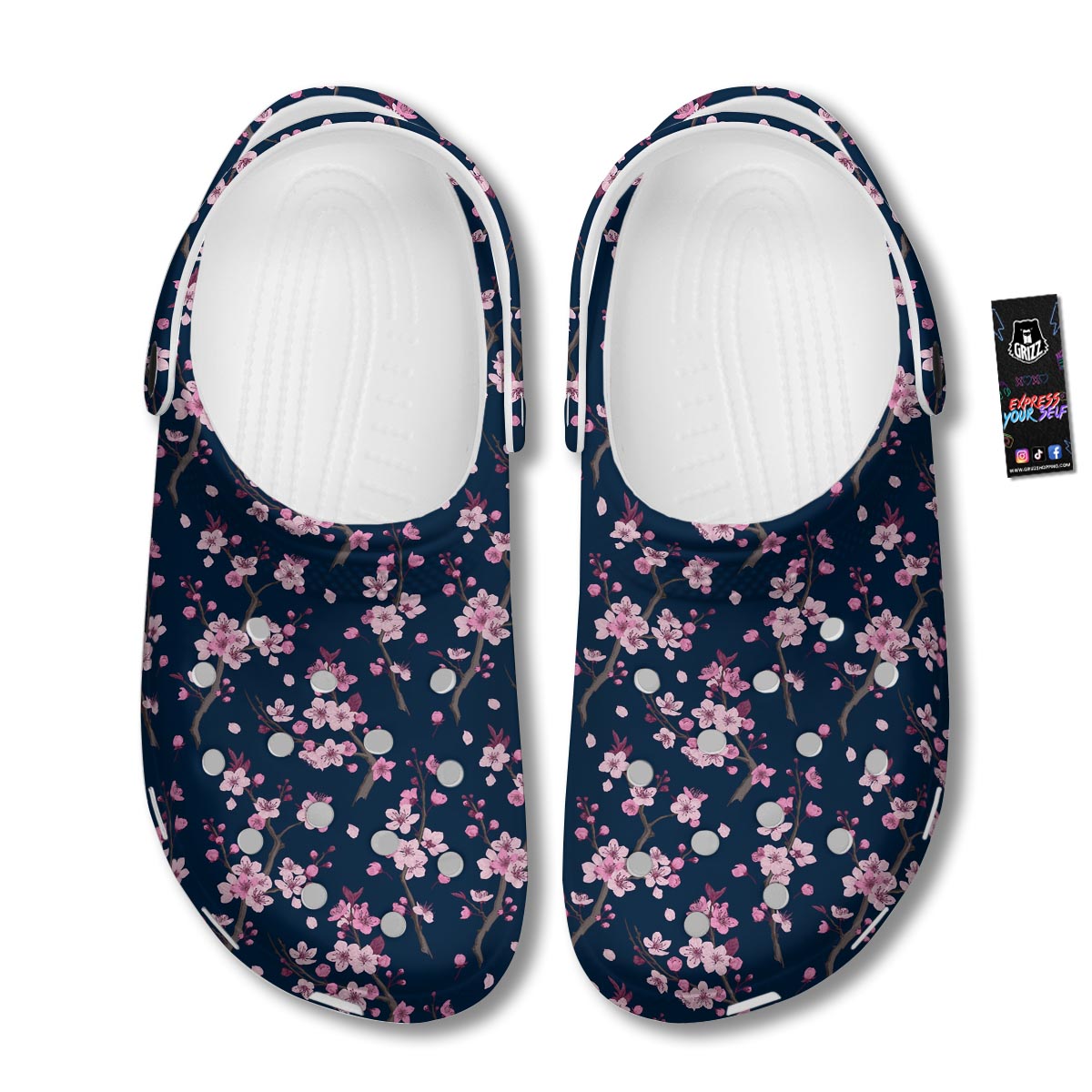 Cherry Blossom Sakura Print Pattern Clog-grizzshop