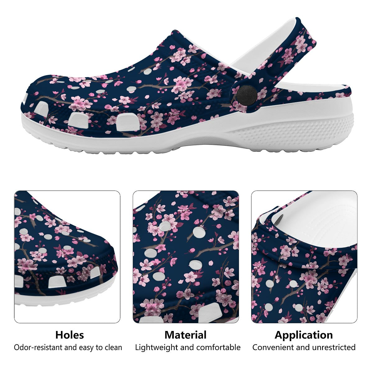 Cherry Blossom Sakura Print Pattern Clog-grizzshop