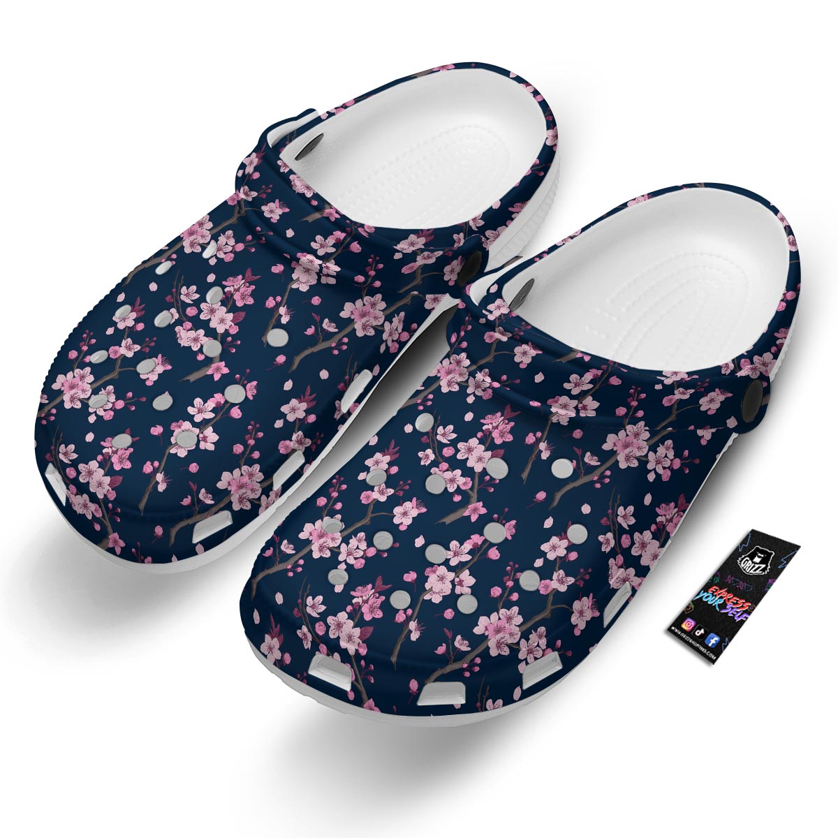 Cherry Blossom Sakura Print Pattern Clog-grizzshop