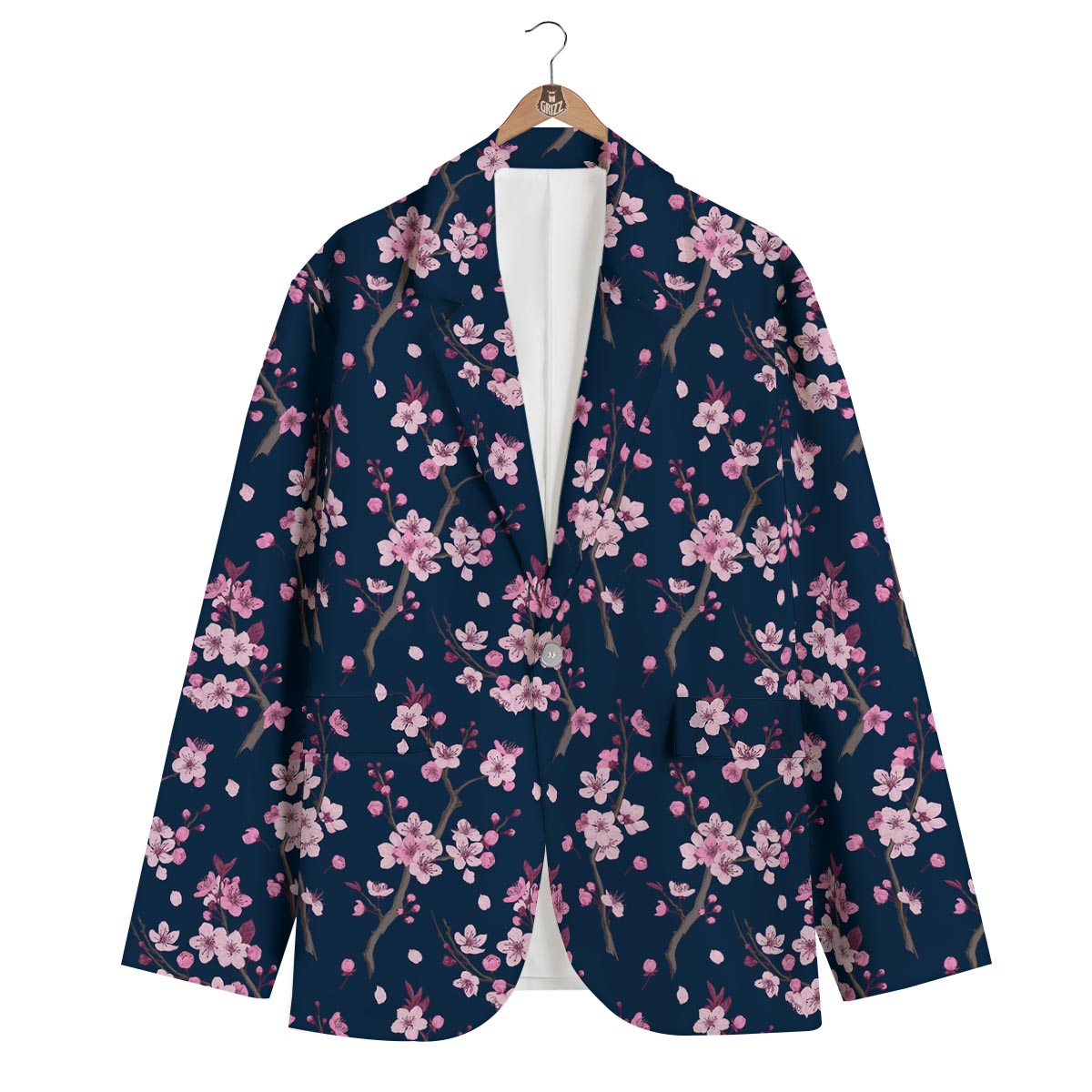 Cherry Blossom Sakura Print Pattern Men's Blazer-grizzshop