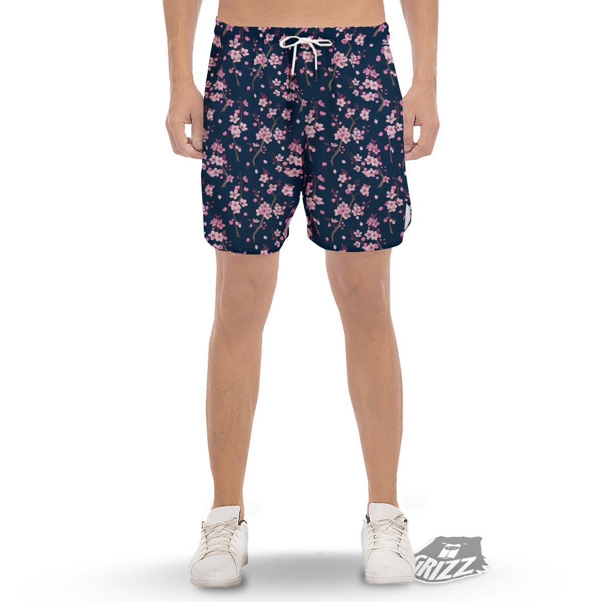 Cherry Blossom Sakura Print Pattern Men's Gym Shorts-grizzshop