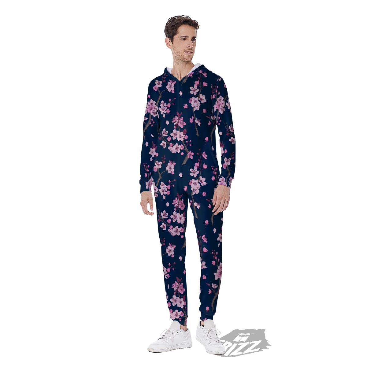 Cherry Blossom Sakura Print Pattern Men's Jumpsuit-grizzshop
