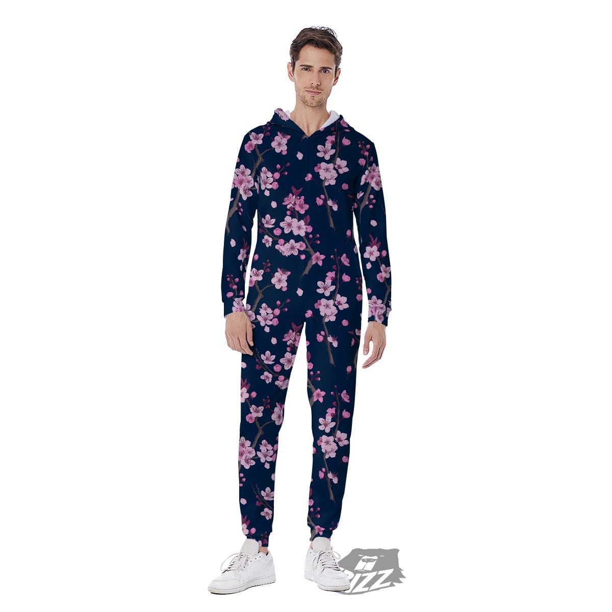 Cherry Blossom Sakura Print Pattern Men's Jumpsuit-grizzshop