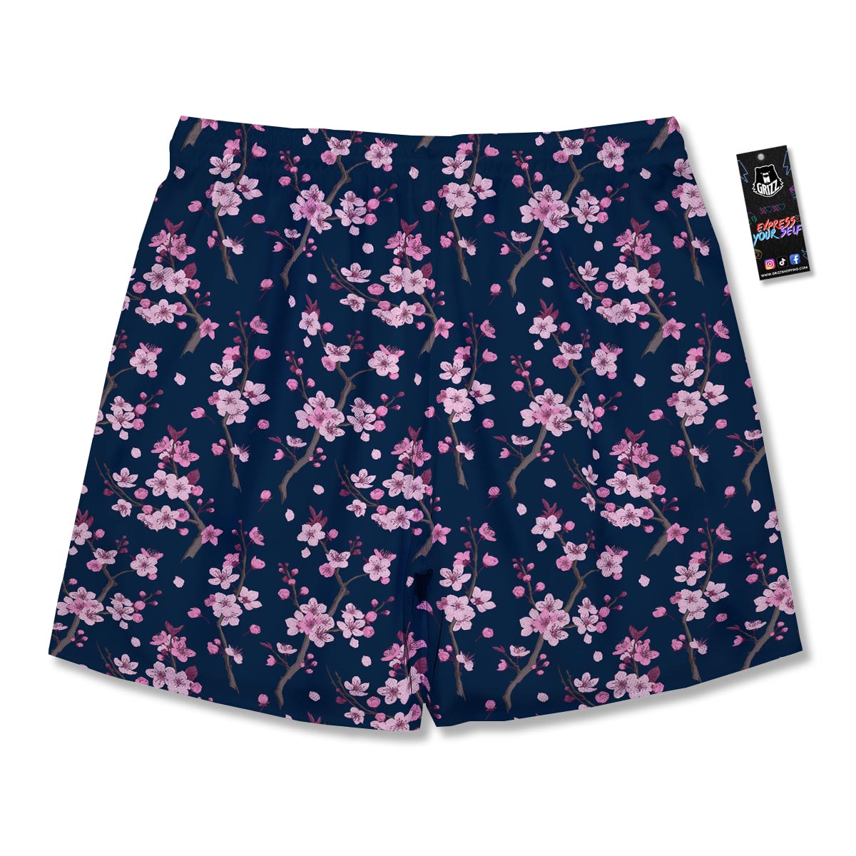 Cherry Blossom Sakura Print Pattern Men's Running Shorts-grizzshop
