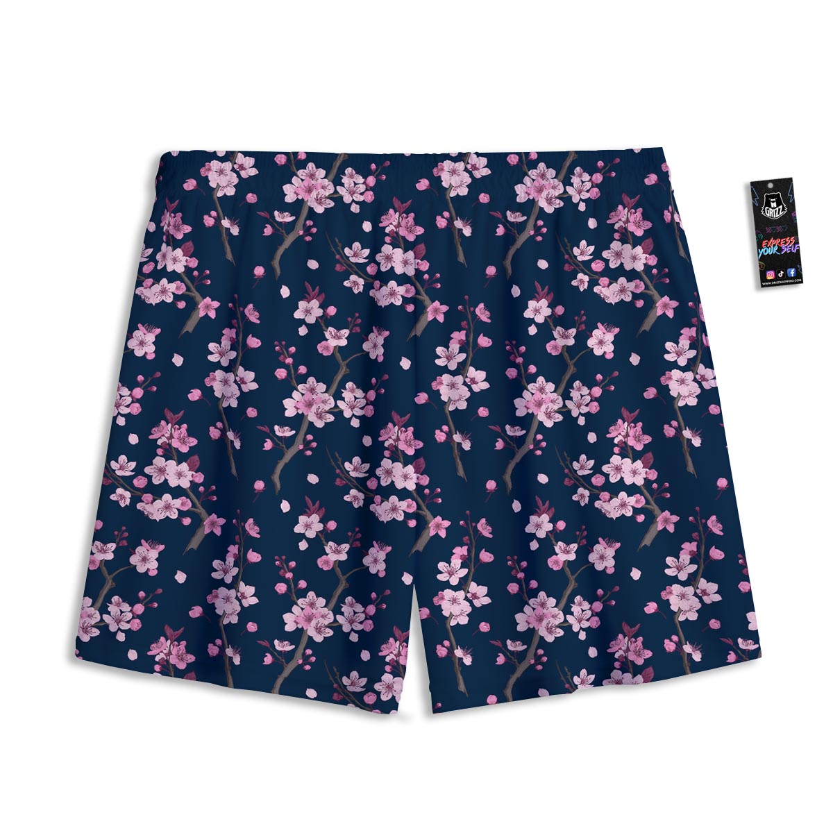 Cherry Blossom Sakura Print Pattern Mesh Shorts