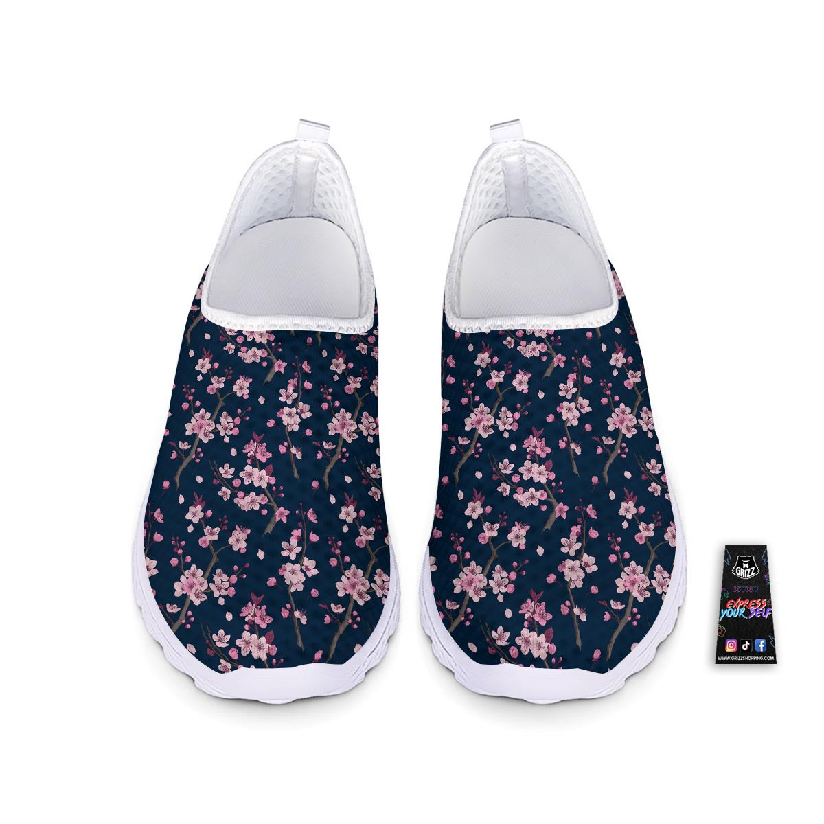 Cherry Blossom Sakura Print Pattern Nurse Shoes-grizzshop