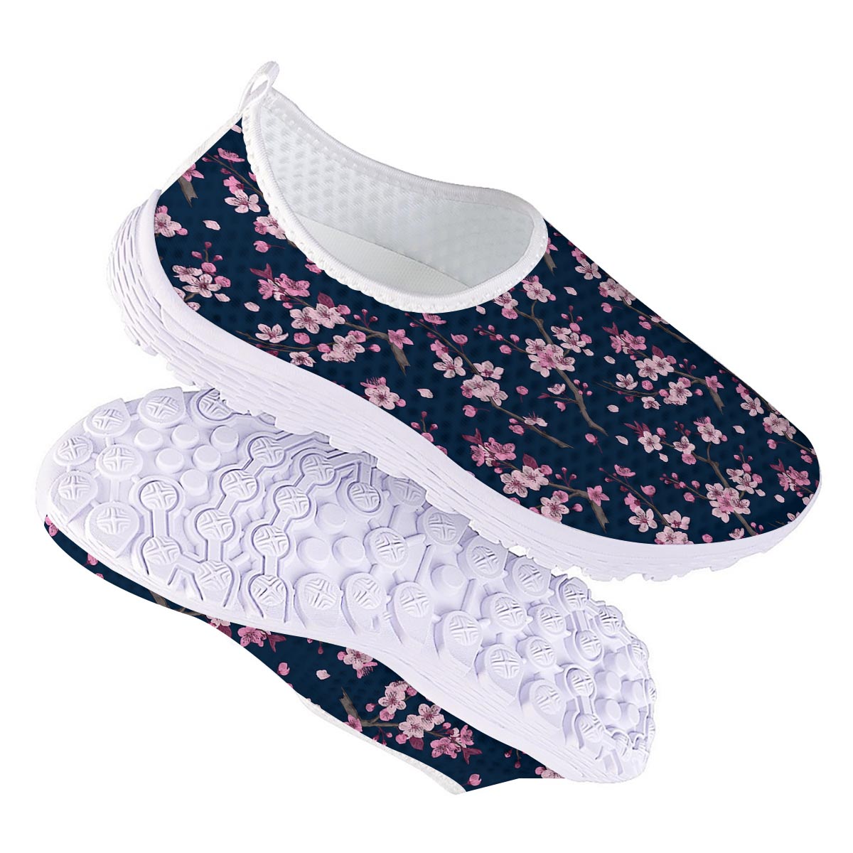 Cherry Blossom Sakura Print Pattern Nurse Shoes-grizzshop