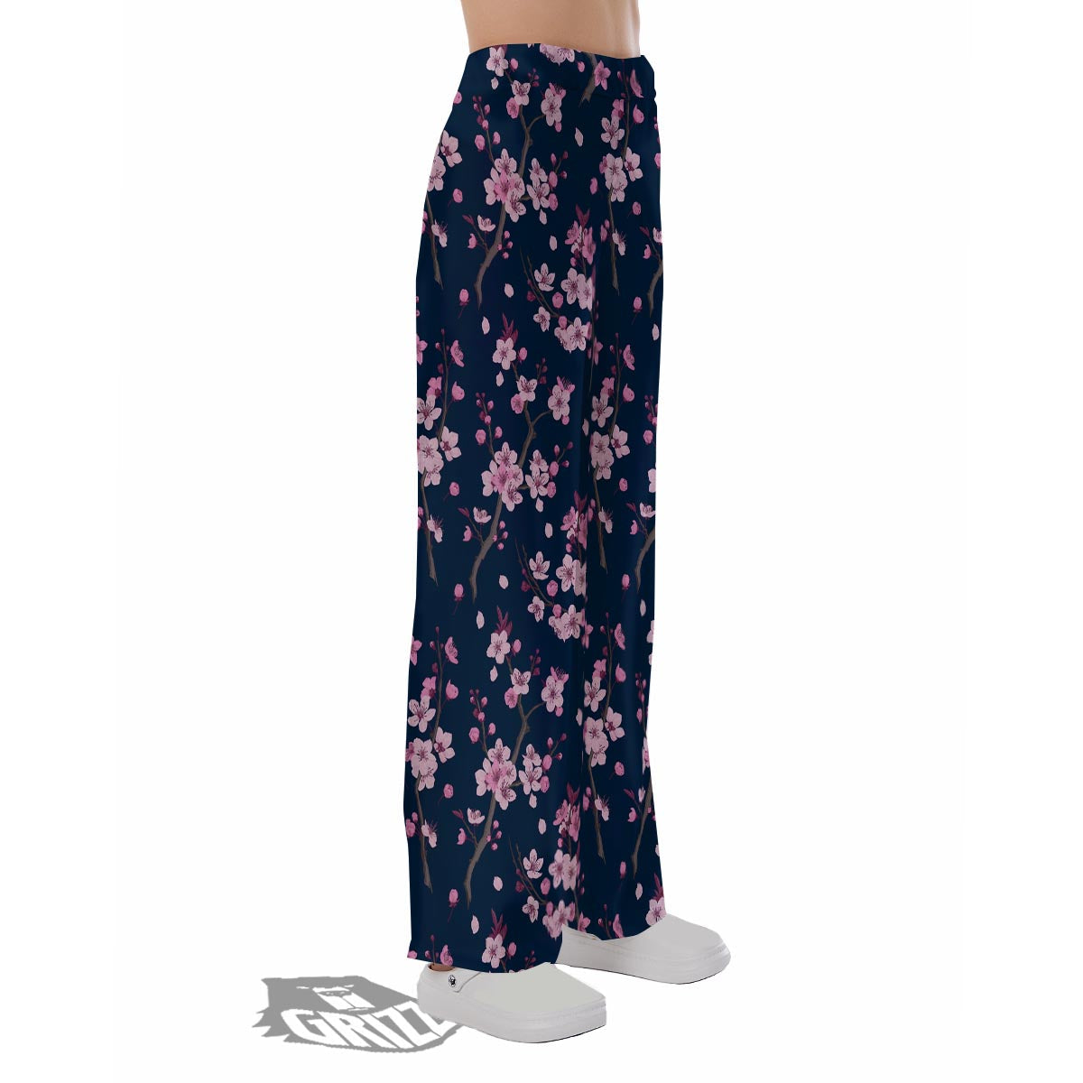 Cherry Blossom Sakura Print Pattern Pajama Pants-grizzshop