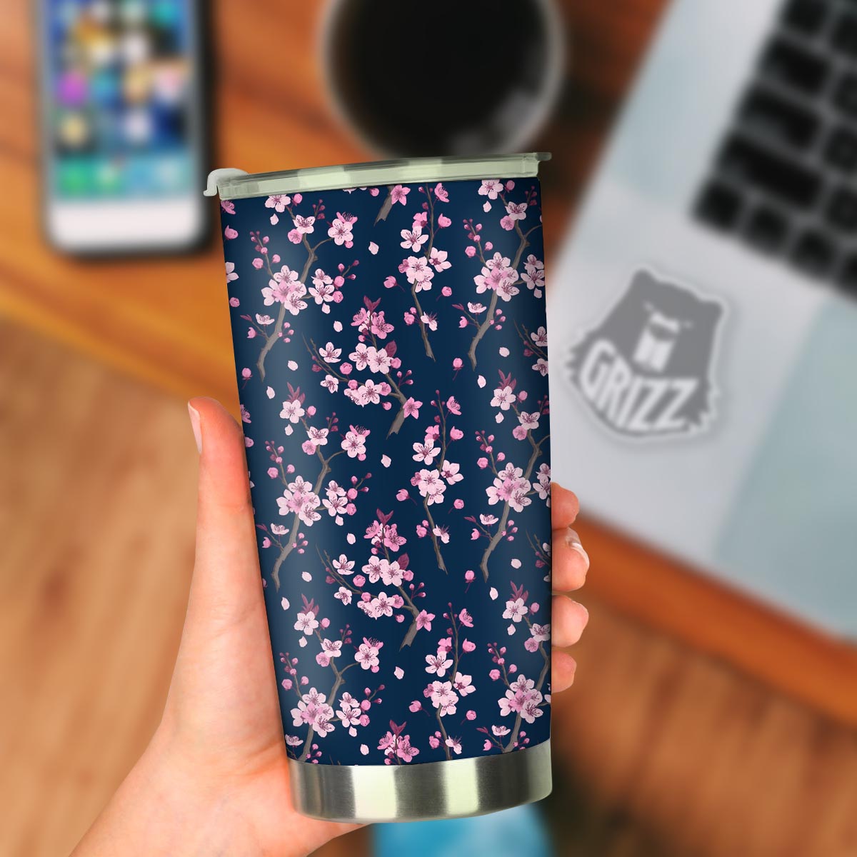 Cherry Blossom Sakura Print Pattern Tumbler-grizzshop