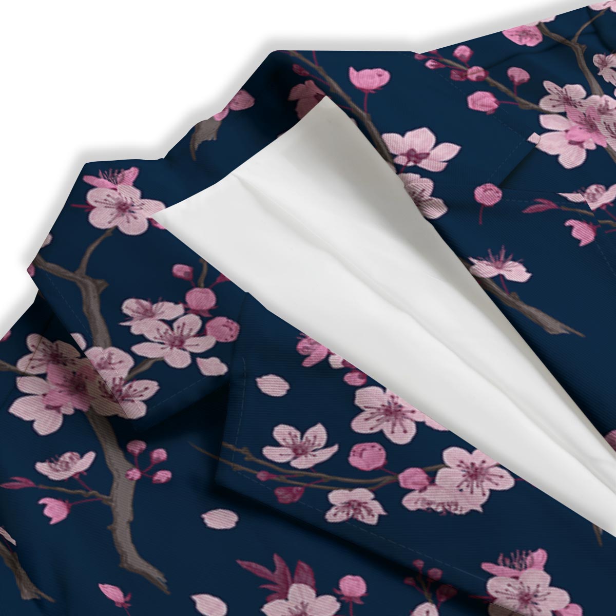 Cherry Blossom Sakura Print Pattern Women's Blazer-grizzshop