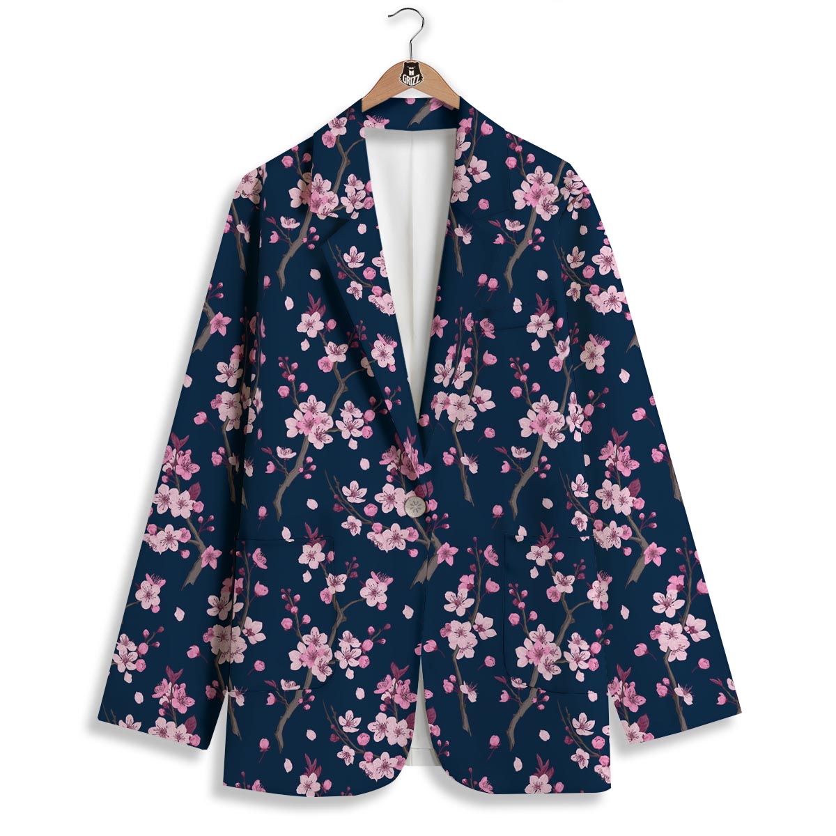 Cherry Blossom Sakura Print Pattern Women's Blazer-grizzshop