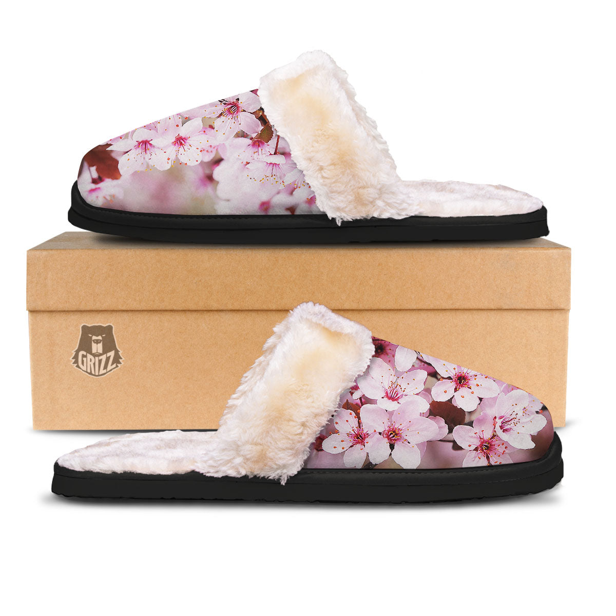 Cherry Blossom Sakura Print Slippers-grizzshop