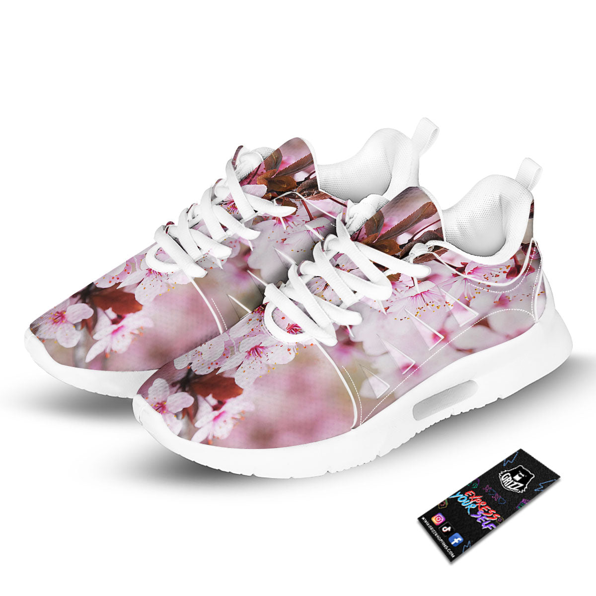 Cherry Blossom Sakura Print Tennis Shoes-grizzshop