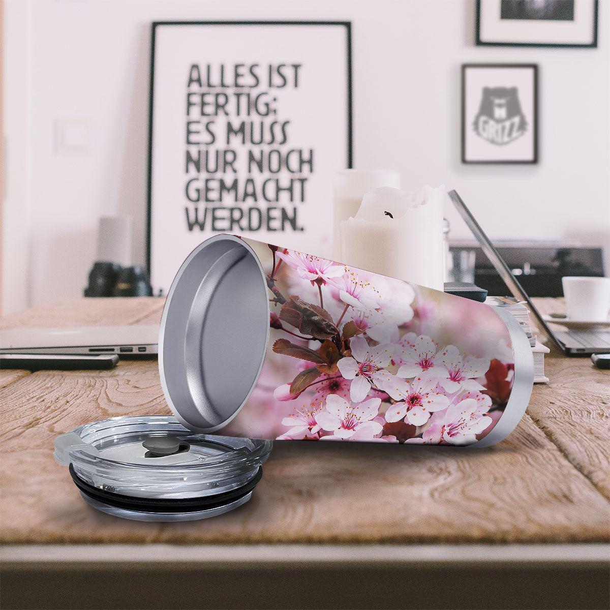 Cherry Blossom Sakura Print Tumbler-grizzshop