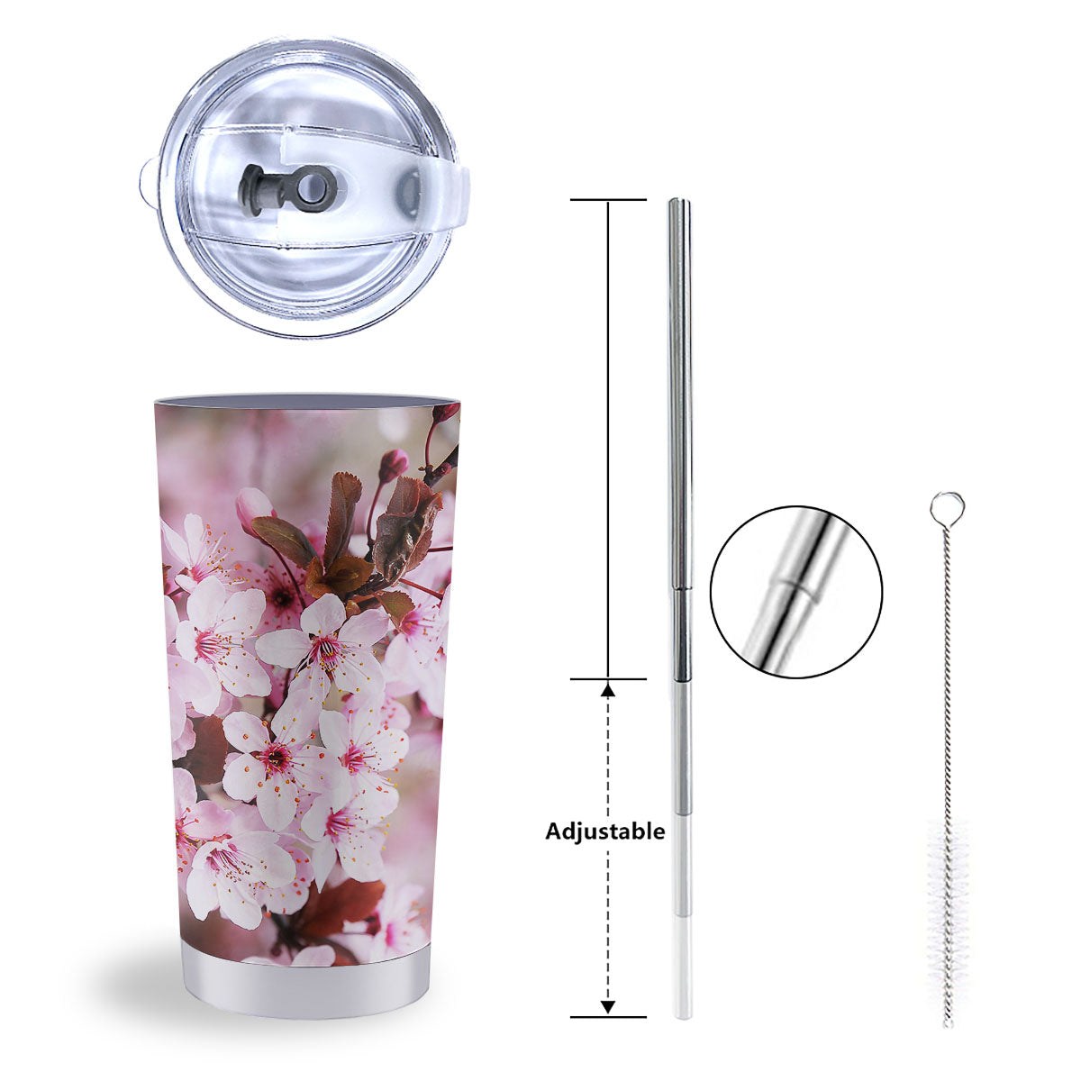 Cherry Blossom Sakura Print Tumbler-grizzshop