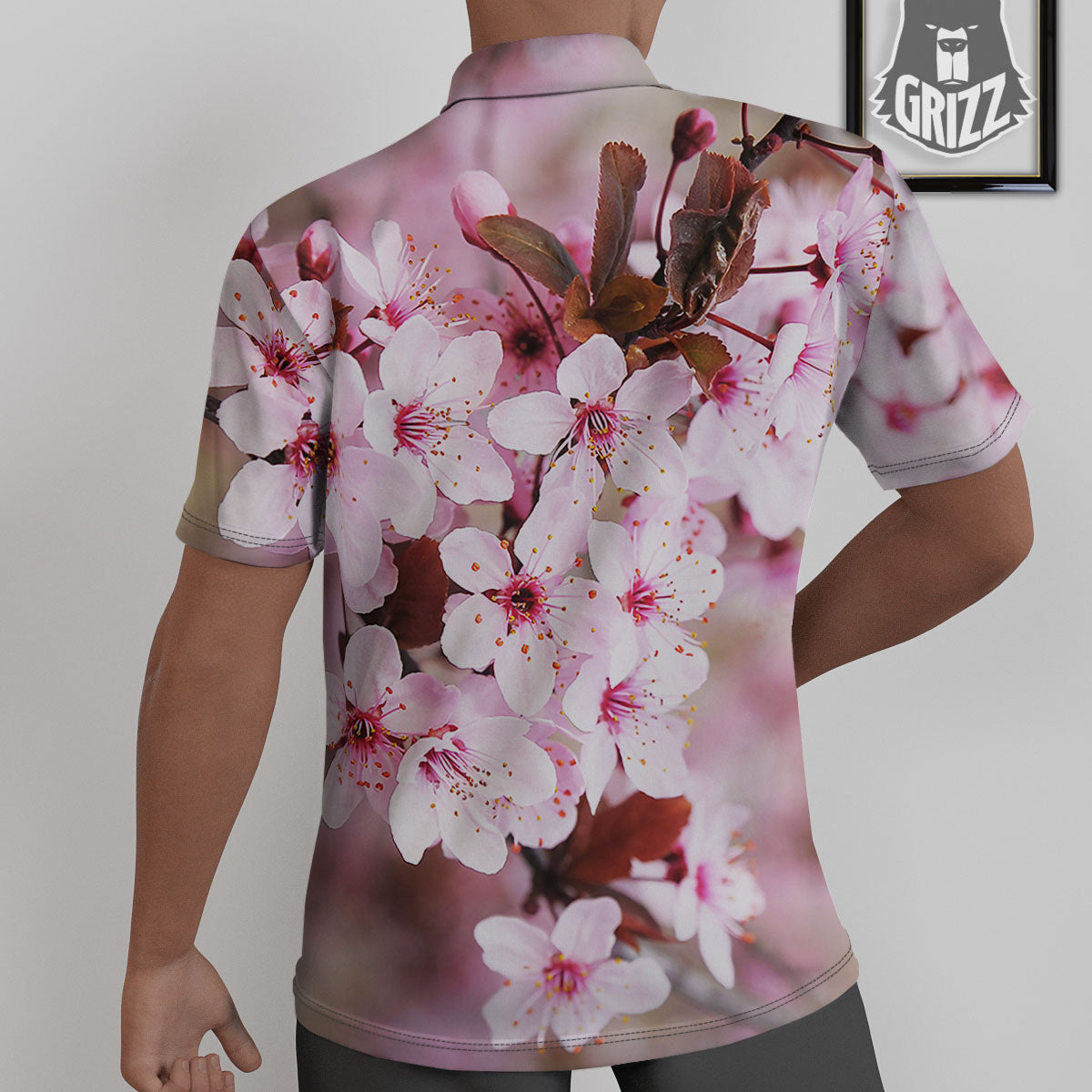 Cherry Blossom Sakura Print Untucked Shirts-grizzshop
