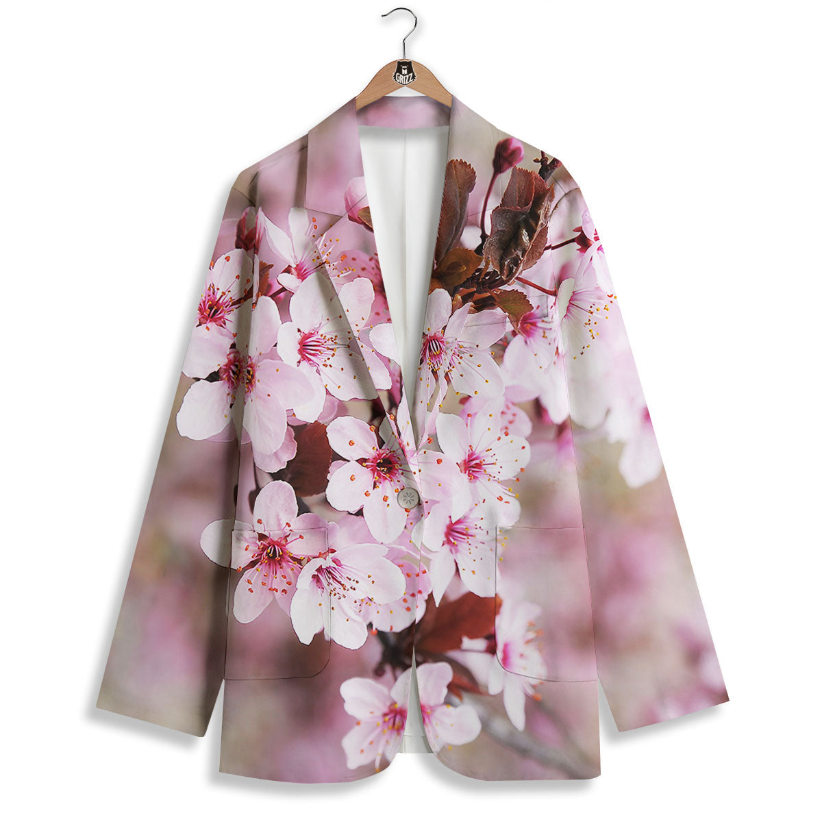 Cherry Blossom Sakura Print Women's Blazer-grizzshop
