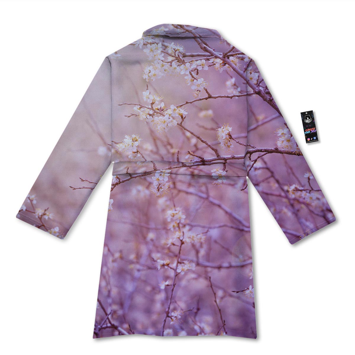 Cherry Blossom Sunrise Japanese Print Bathrobe-grizzshop