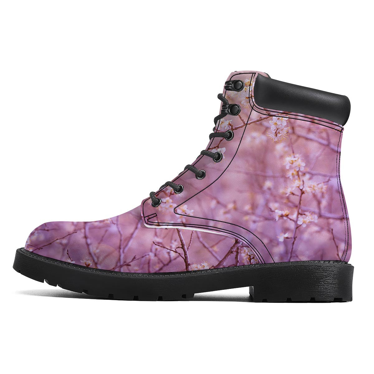 Cherry Blossom Sunrise Japanese Print Boots-grizzshop