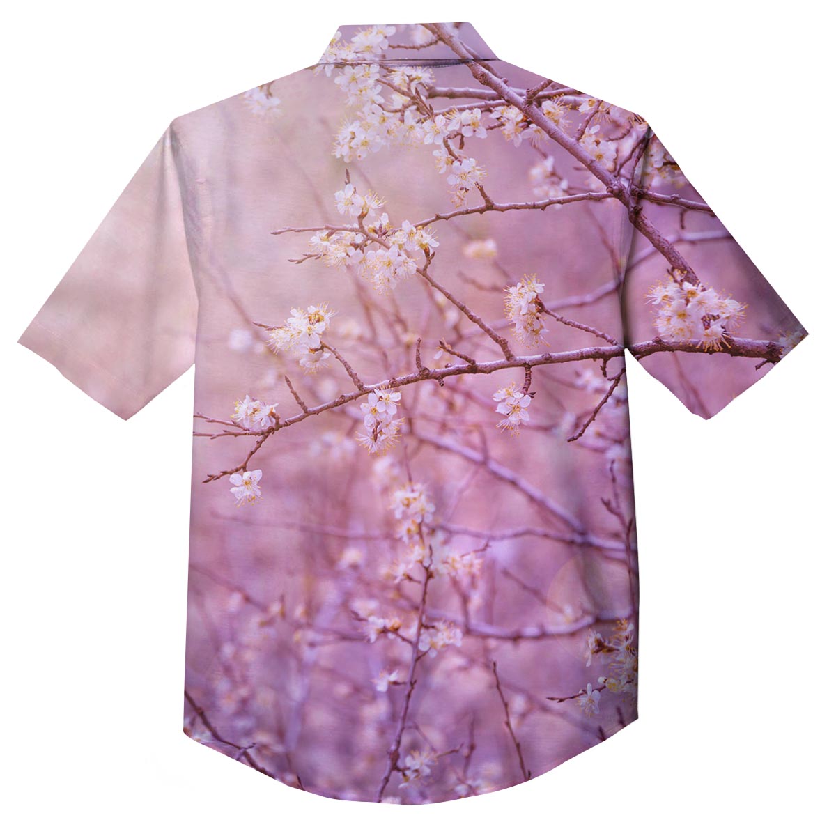 Cherry Blossom Sunrise Japanese Print Button Up Shirt-grizzshop