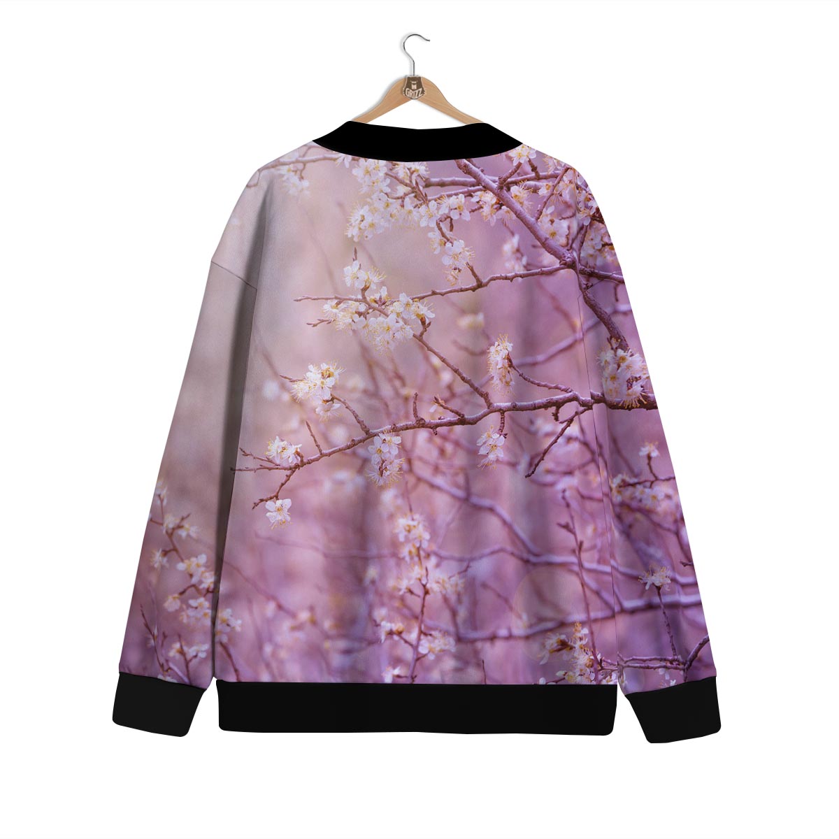 Cherry Blossom Sunrise Japanese Print Cardigan-grizzshop
