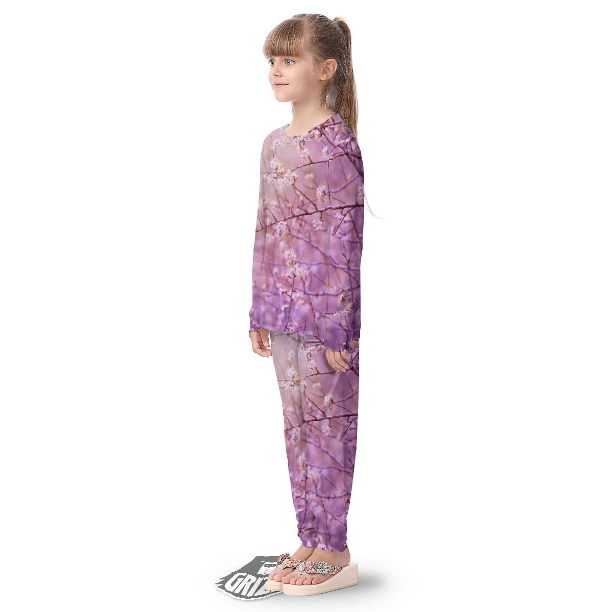 Cherry Blossom Sunrise Japanese Print Kid's Pajamas-grizzshop